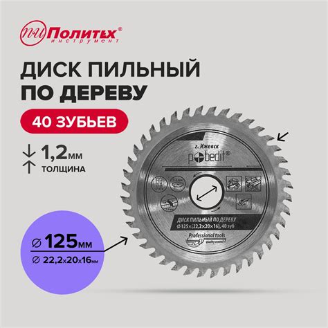 Пильный диск по дереву 125 мм 40 зубьев купить на OZON по низкой цене ...