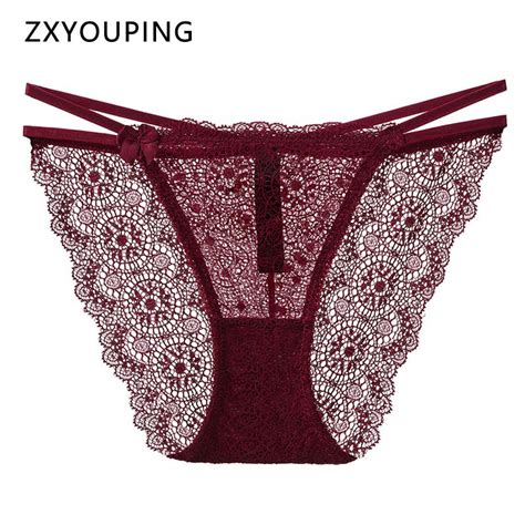 Sexy Lace Panties Underwear Women Transparent Low Rise Briefs Lingerie Seamless Panties Female