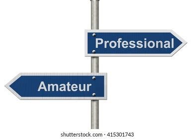 Difference Between Being Professional Amateur Two Stock Illustration