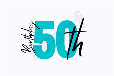 50th Birthday Logo 50th Party Invite Graphic By Digitalpagegb