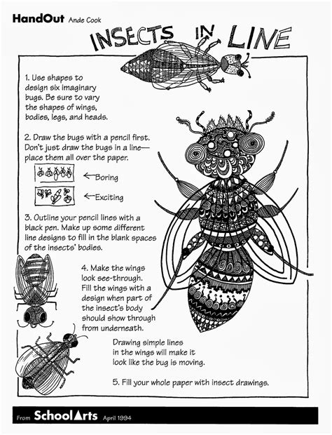 Insects Art Guide Printable