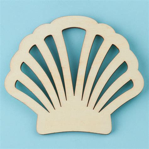 Unfinished Wood Seashell Scallop Cutout All Wood Cutouts Wood