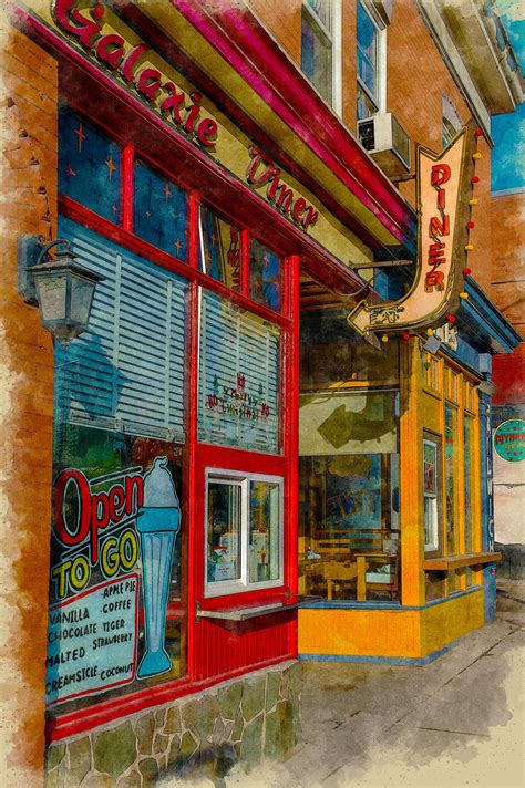 Galaxie Diner Canadiana Series Calgary Watercolor Illustration From