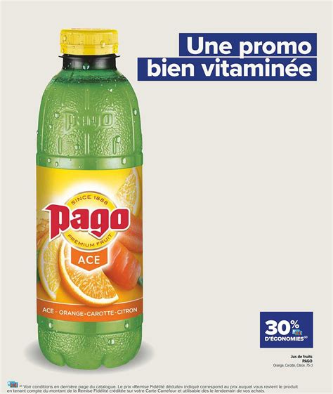 Promo Jus De Fruits Pago Chez Carrefour City Icataloguefr