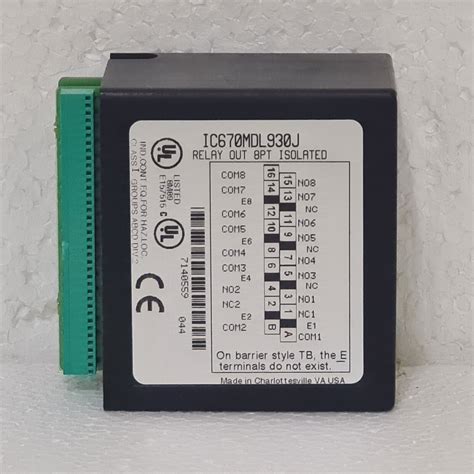 GE FANUC IC670MDL930J Relay Isolated NO NC Discrete Output Module EBay