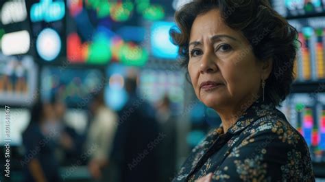The Picture Of The Latina Financial Analysis Working Inside The Office With Monitor Analyzing