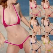 Set Bikini Mikro Biru Pakaian Renang Dengan Bra Top Indonesia Ubuy