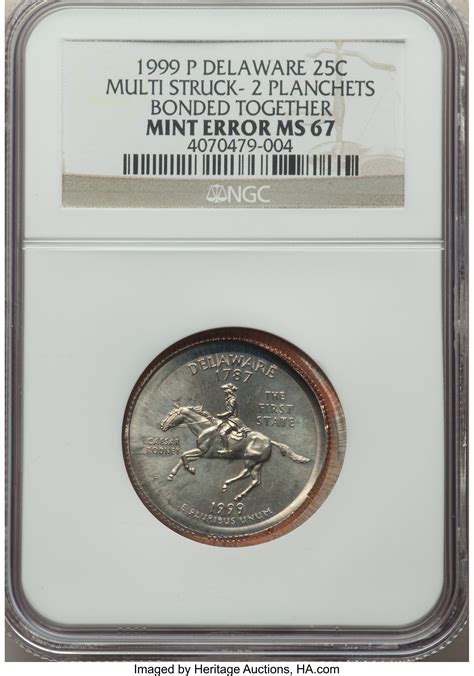 1999-P 25C Delaware Statehood Quarter -- Multi-Struck, Two | Lot #91411