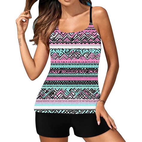 Hot Days Bold Styles UTSJKR Floral Swimsuits For Women 2025 2 Piece Tankini Swimsuits 70S 80S