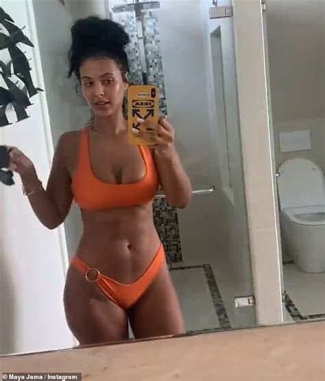 Maya Jama Showcases Wears Pink Bikini On Maldives Holiday Daily Mail