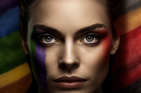 Premium Photo Proud White Woman Portrait Lesbian Rights Beautiful Colorful Picture Conception