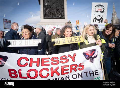 People During An Anti Ulez Protest In Trafalgar Square London Picture