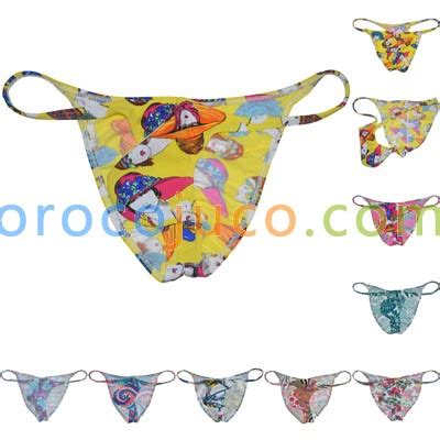 Men Cheeky Pouch Briefs Posing Underwear Pucker Back String Bikini Briefs Swimwear