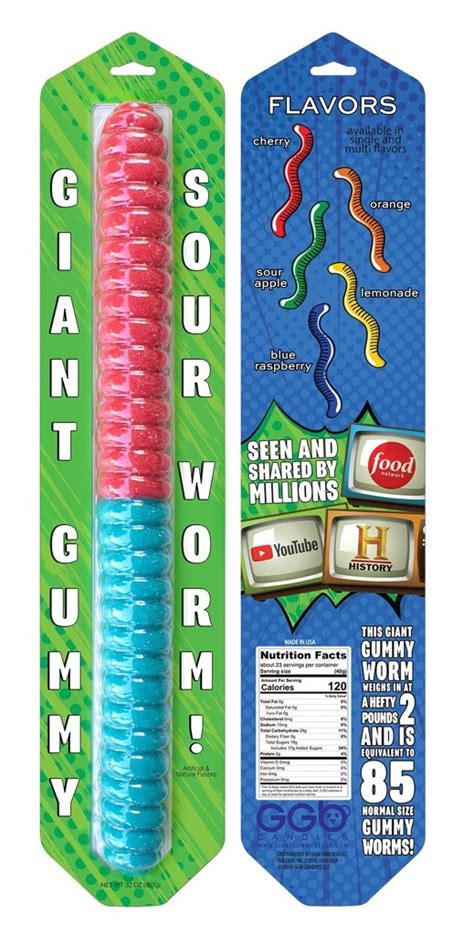 Giant 2lb Gummy Sour Worm Grandpa Joes Candy Shop