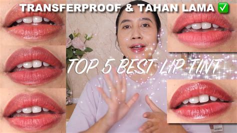 TOP 5 BEST LIP TINT TERBAIK TRANSFERPROOF DAN TAHAN LAMA NUDE PEACHY BROWN Maria