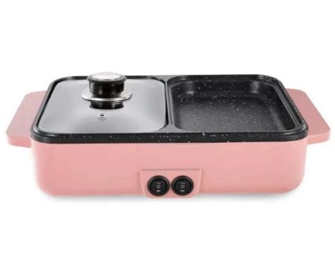 Electric Mini Grill Hot Pot Multi Function Indoor Grill Pot Non Stick BBQ Grill Plate Dual