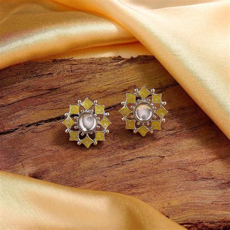 Купить Женские серьги-гвоздики Meenakari Kundan в форме цветка с ...