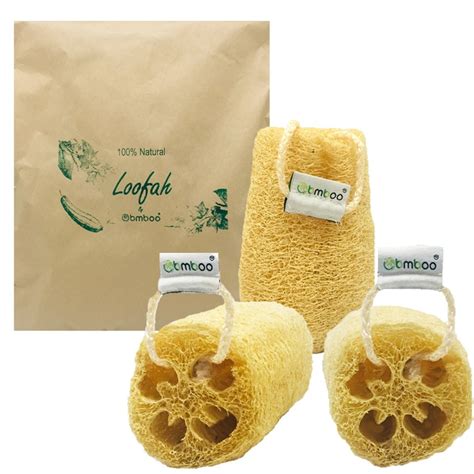 100 Natural Loofah Exfoliating Sponge 3 Pack Unflattened Etsy