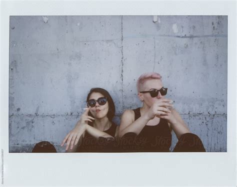 Cool Lesbian Couple Smoking By Stocksy Contributor Alexey Kuzma Stocksy