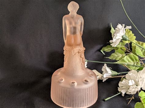 Sowerby Art Deco Frosted Pink Glass Nude Lady Figurine Flower Frog Etsy
