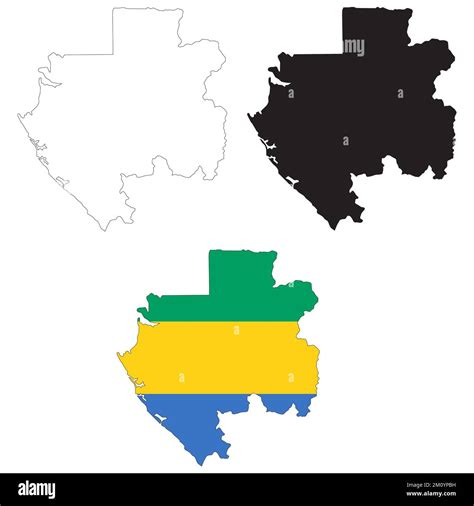 Mapa Gabón Sobre Fondo Blanco Esquema Del Mapa De Gabón Mapa