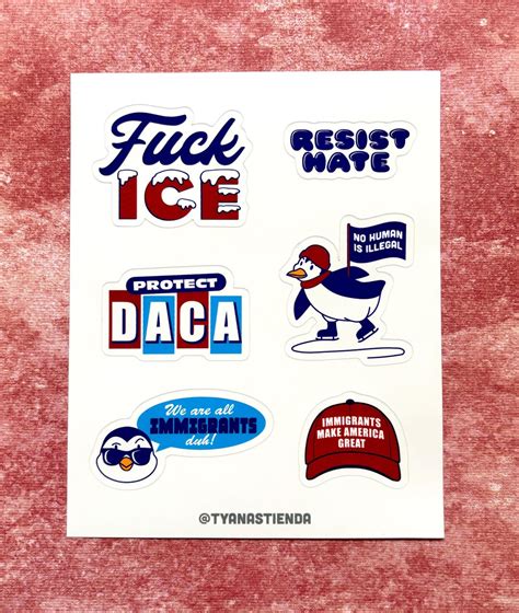 Fuck ICE Sticker Sheet Sticker Sheet Planner Stickers Abolish ICE Sticker No Human Is