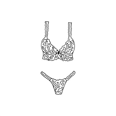 Premium Vector Handdrawn Women S Lingerie Doodle Style Bra And