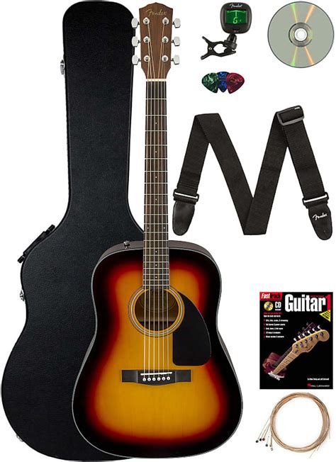 Fender CD-60 Dreadnought Sunburst W/Case | Reverb