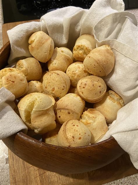 Homemade Pao De Queijo Brazilian Cheese Bread With Cheddar And