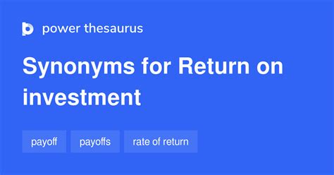 return  investment synonyms