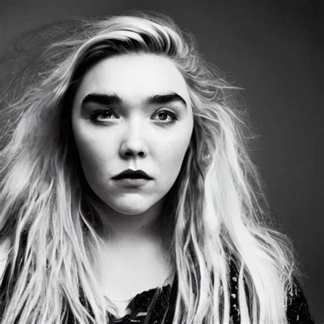 Portrait Of Florence Pugh Scene Emo Goth Mullet Stable Diffusion