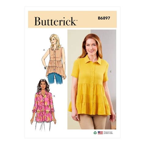 Butterick Sewing Pattern B6897 Misses Top White 8 16