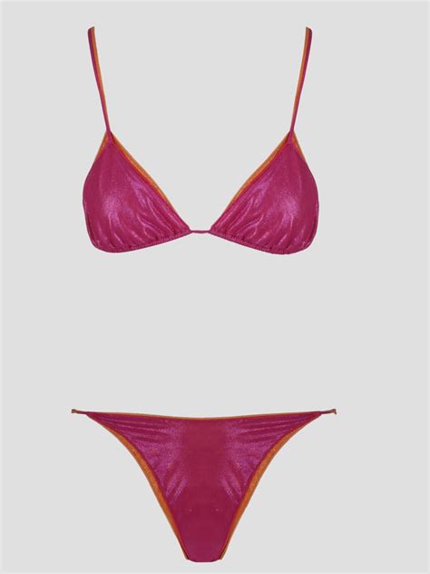 Oseree Double Lame Bikini Pink Purple Editorialist