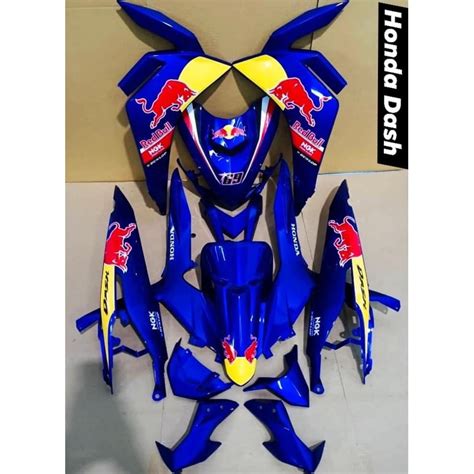 COVERSET HLD DASH 125 125FI V4 REDBULL Siap Tampal Shopee Malaysia