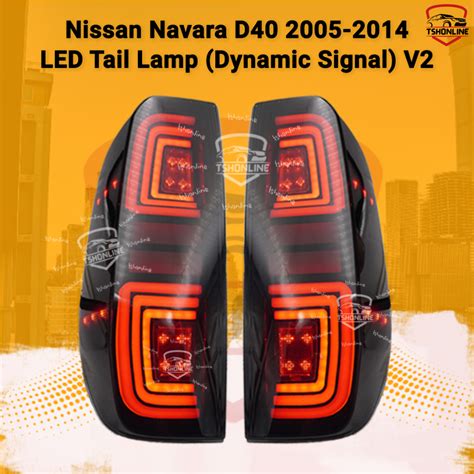 Nissan Navara D40 2005 2014 Tail Lamp With Signal Running Dark Smoke