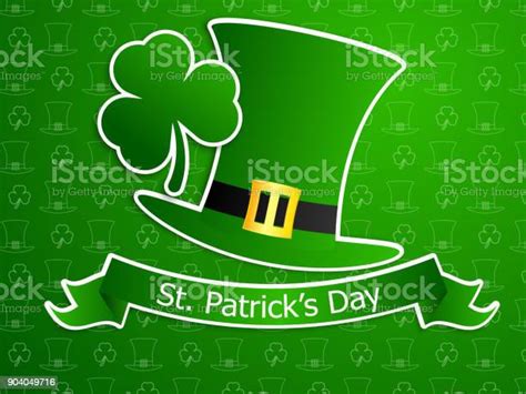 녹색 요정 모자와 클로버 세인트 패 트 릭의 날 3월에 대한 스톡 벡터 아트 및 기타 이미지 3월 St Patricks