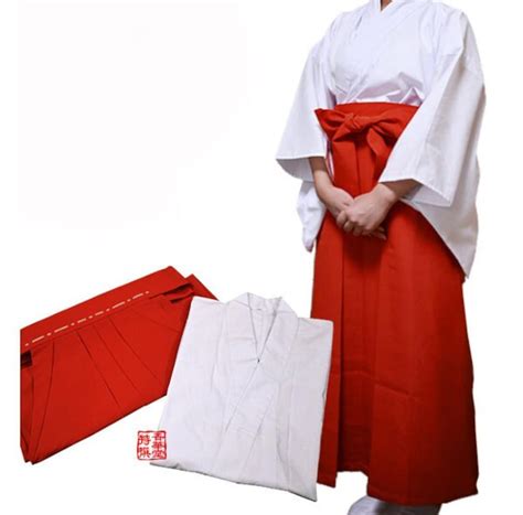 authentic miko hakama kimono set traditional japanese shrine attire etsy