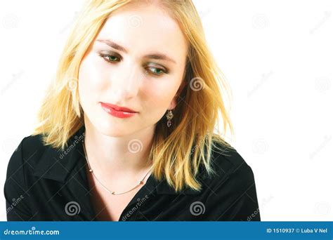 Femme Blonde Triste Image Stock Image Du Lustre Visage