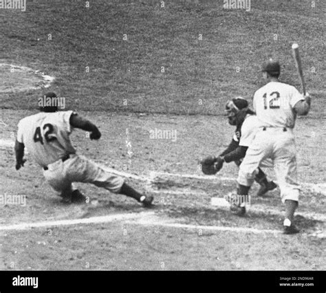 Jackie Robinson Stealing Home 1955 World Series