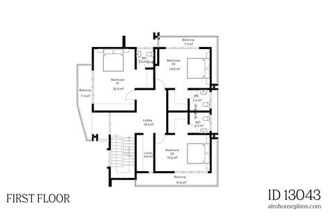 4 Bedroom Modern House Plan 13043 | AfroHousePlans.com