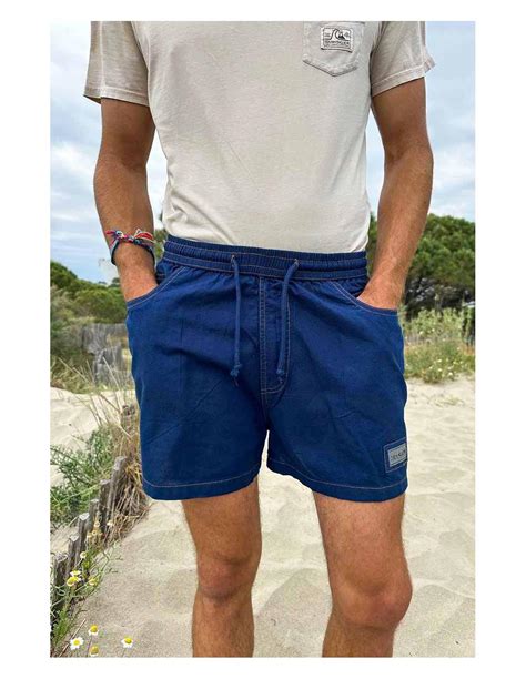 Short Court Coton Marine Pour Homme En Coton Coloris Bleu