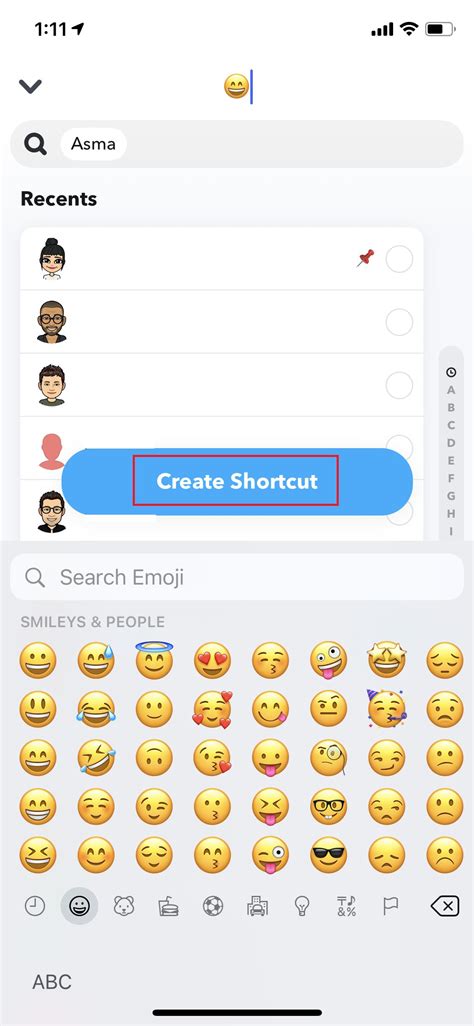 create snapchat shortcuts easily