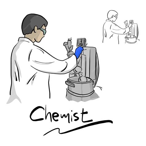 Premium Vector | Female chemist working with equipment in laboratory