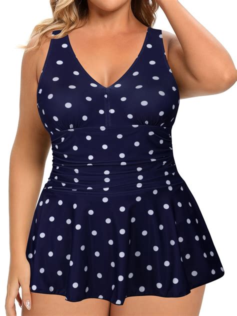Rivelino Women's Plus Size One Piece Swimdress Tummy Control Bathing