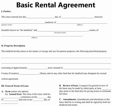 Rv Lot Rental Agreement Forms Free