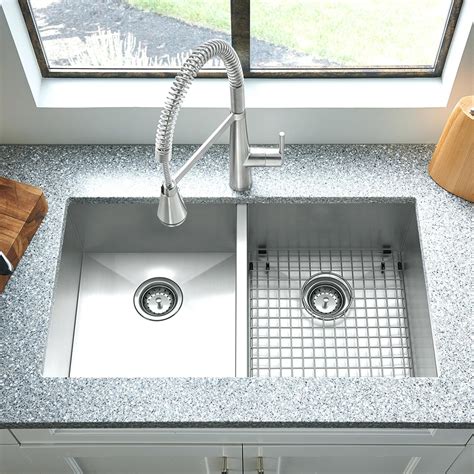 Undermount Double Kitchen Sink With Drainboard — Madison Art Center Design