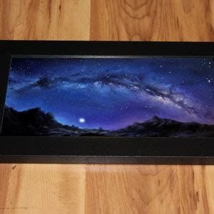 Art PRINT Blue Milky Way Galaxy Mountains Moon Landscape Choose Size ...