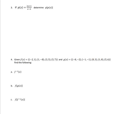 Solved 1. Given the functions f(x)=x2−2x and g(x)=3x+4 | Chegg.com