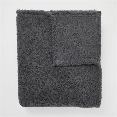 Dormify Fuzzy Fleece Throw Blanket Dorm Essentials Medium Grey