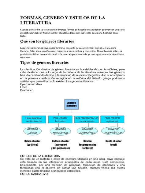 Estilo En La Literatura - Formas Generos y Estilos de La Literatura | PDF | Narración